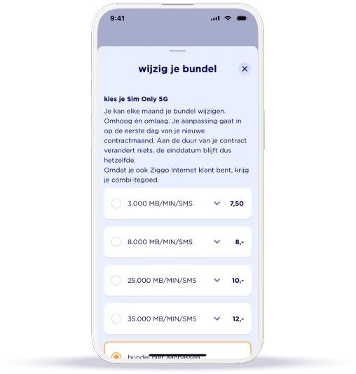 je tegoed zichtbaar in de app