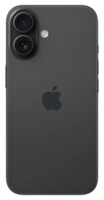 Apple iPhone 16 128GB Zwart achterkant